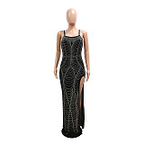 Sexy Hot Drill Spaghetti Strap High Split Prom Dress CYA-9832