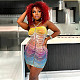 Sexy Women Straps Hot Drilling Package Hips Mini Party Dress CYA-900963