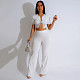 Short-sleeved Short Top with Slim Pants Fashion Two-piece Set CYA-901390