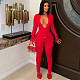 Women's sexy V-neck hot drill jumpsuit slim pencil pants CYA-901685