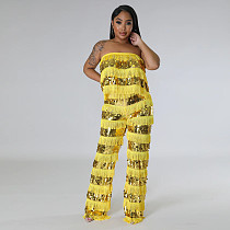 Women's strapless top and slacks two-piece sexy suit CYA-901659 Women's strapless top and slacks two-piece sexy suit CYA-901659