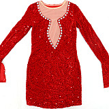 Sexy sequin splicing see-through mesh mini dress CYA-901646
