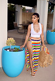 Rainbow Crochet Knitted Tassel Beach Cover Up Skirt CM-8672