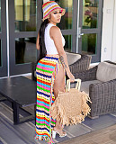Rainbow Crochet Knitted Tassel Beach Cover Up Skirt CM-8672