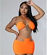 Halter Crop Top and Cut Out Mini Skirt Matching Set YH-5255