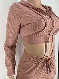Casual Women Zipper Hoodies And Long Pants Suits YH-5313