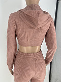 Casual Women Zipper Hoodies And Long Pants Suits YH-5313
