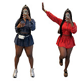Leisure Women Long Sleeve Zipper Tops And Short Skirt 2 Pieces Sets MEM-88612