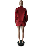 Women Ribbon Jacket Skirt Solid Color Suits MEM-88613