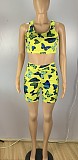 Sexy Butterfly Print Bodice Wrap Tight Shorts Two-piece Set DM-8132