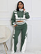 Women's thread color block splicing wide leg micro flare pants two-piece set CH-24070