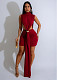 Sexy slit solid color sleeveless bag hip mini dress CN-0231