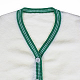 Women's striped cardigan knit casual three-piece set ZS-0336