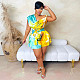 Fashion women's sexy exposed anticlinal collar printed casual romper YF-20179
