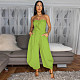 Women's sexy wrap neck solid color length jumpsuit YF-20170