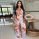 Fashion women's Amazon sleeveless lace-up wide-leg printed jumpsuit YF-20151