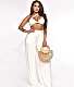 Skew Collar Crop Top Wide Leg Pants Two Piece Set YF-10157