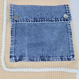 Women's stylish loose sweater patchwork single breasted denim pocket cardigan ZS-0338