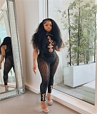 Hot Drill Sleeveless Sexy Sheer Mesh Jumpsuits NIK-317