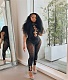 Hot Drill Sleeveless Sexy Sheer Mesh Jumpsuits NIK-317