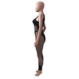 Hot Drill Sleeveless Sexy Sheer Mesh Jumpsuits NIK-317