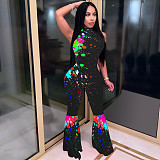 Trend Positioning Print Sleeveless Flounces Jumpsuit NIK-157