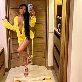 Solid Color Mesh Deep-V Sexy Backless Bandage Mini Skirts Sets NIK-277