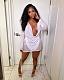 Solid Color Mesh Deep-V Sexy Backless Bandage Mini Skirts Sets NIK-277