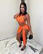 Solid Color Ribbed Lace Up Crop Tank Top Bandage Side Slit Skirts Sexy Club Party 2 Piece Matching Set NIK-251