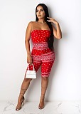 Hot Sales Printed Sleeveless Wrap Bra Slimmer Romper NIK-133