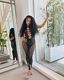 Hot Drill Sleeveless Sexy Sheer Mesh Jumpsuits NIK-317