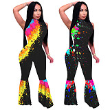 Trend Positioning Print Sleeveless Flounces Jumpsuit NIK-157