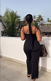 Solid Color Spaghetti Straps High Waist Jumpsuits FSL-209