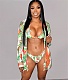 Sexy Printed Beach Vacation Three Piece Bikini Set OD-8500