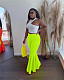 Solid High Waist Skinny Flared Pants OD-8273