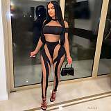 Patchwork Mesh Jumpsuit OD-8499