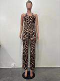 Sexy Leopard Print Halter Backless Jumpsuits OD-8547