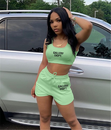 Sportswear Tank Crop Top Shorts Matching Sets FSL-204