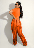 Short Sleeve T-shirt Tops Tassel Pants Summer Outfits OD-8548