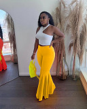 Solid High Waist Skinny Flared Pants OD-8273