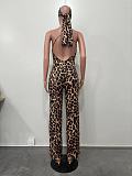 Sexy Leopard Print Halter Backless Jumpsuits OD-8547