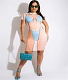 Short Sleeve 3D Body Print Bodycon Mini Dresses OD-8504