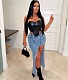 Streetwear High Waist Irregular Slit Denim Skirts OD-8552