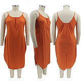 Solid Pocket Sleeveless Loose Casual Maxi Dress HANI-013