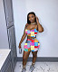 Paisley Bandana Print Sleeveless Crop Top Shorts Two Piece Set FSL-135