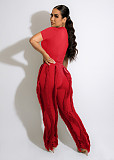 Short Sleeve T-shirt Tops Tassel Pants Summer Outfits OD-8548