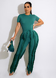 Short Sleeve T-shirt Tops Tassel Pants Summer Outfits OD-8548