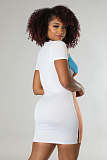 Short Sleeve 3D Body Print Bodycon Mini Dresses OD-8504