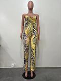 Sexy Leopard Print Halter Backless Jumpsuits OD-8547