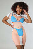 Short Sleeve 3D Body Print Bodycon Mini Dresses OD-8504
